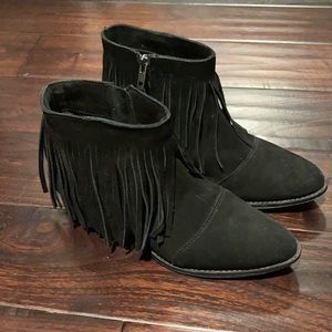 Nasty Gal genuine suede fringe booties